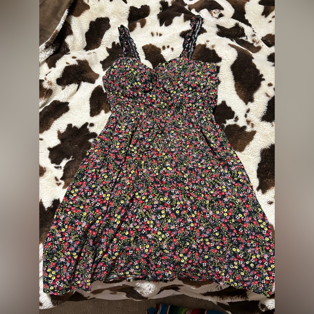 AUW Black Floral Dress